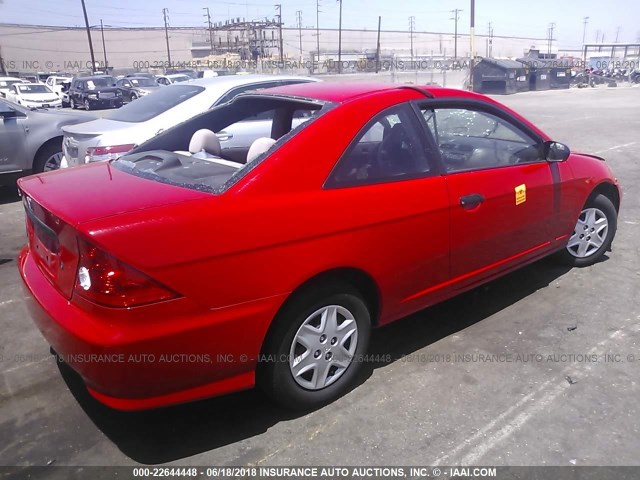 1HGEM22144L058646 - 2004 HONDA CIVIC DX VP RED photo 4