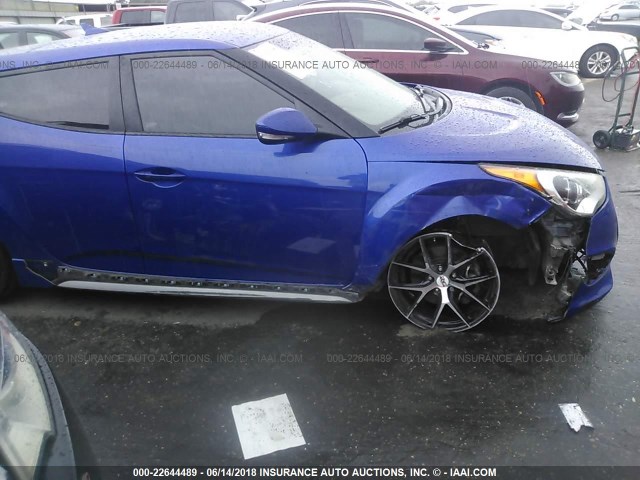 KMHTC6AE9DU119449 - 2013 HYUNDAI VELOSTER TURBO BLUE photo 6