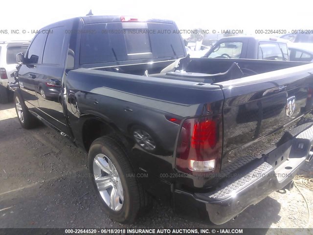 1C6RR7MTXHS650598 - 2017 RAM 1500 SPORT BLACK photo 3