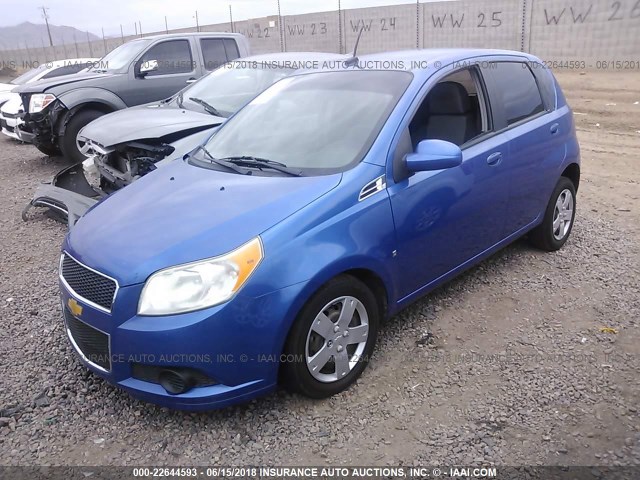 KL1TD66E99B309725 - 2009 CHEVROLET AVEO LS/LT BLUE photo 2