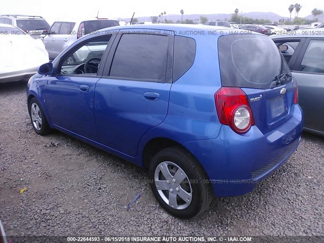 KL1TD66E99B309725 - 2009 CHEVROLET AVEO LS/LT BLUE photo 3