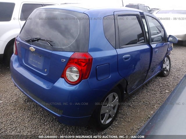 KL1TD66E99B309725 - 2009 CHEVROLET AVEO LS/LT BLUE photo 4