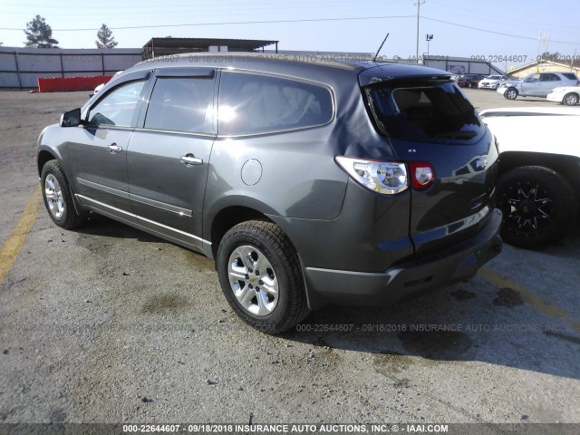 1GNKREED5BJ183102 - 2011 CHEVROLET TRAVERSE LS GRAY photo 3