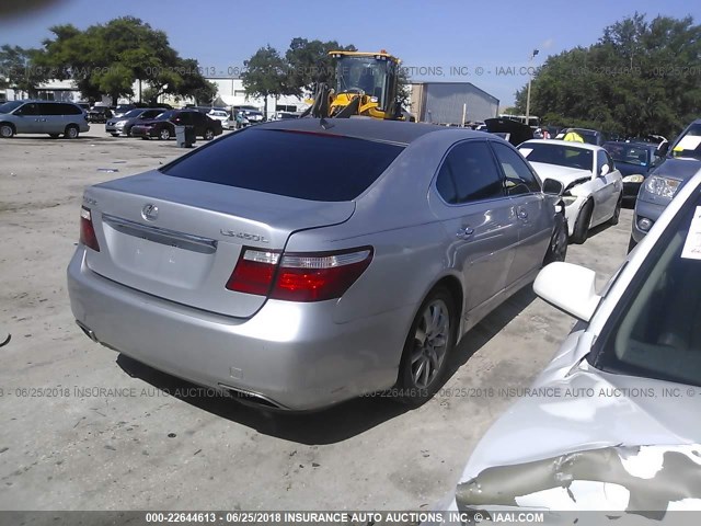 JTHGL46F685025426 - 2008 LEXUS LS 460L GRAY photo 4