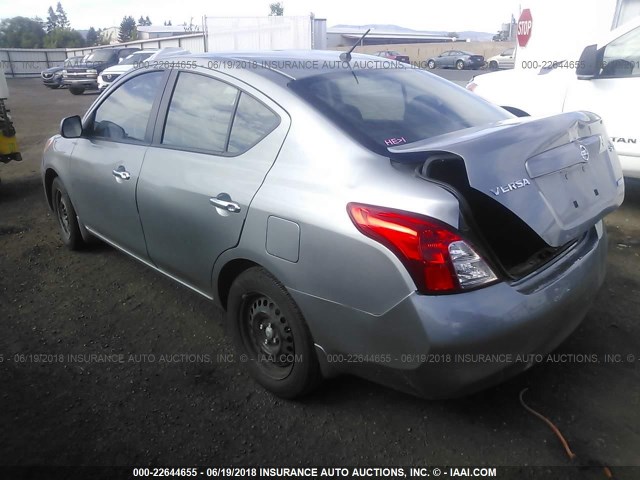 3N1CN7AP2CL895116 - 2012 NISSAN VERSA S/SV/SL SILVER photo 3