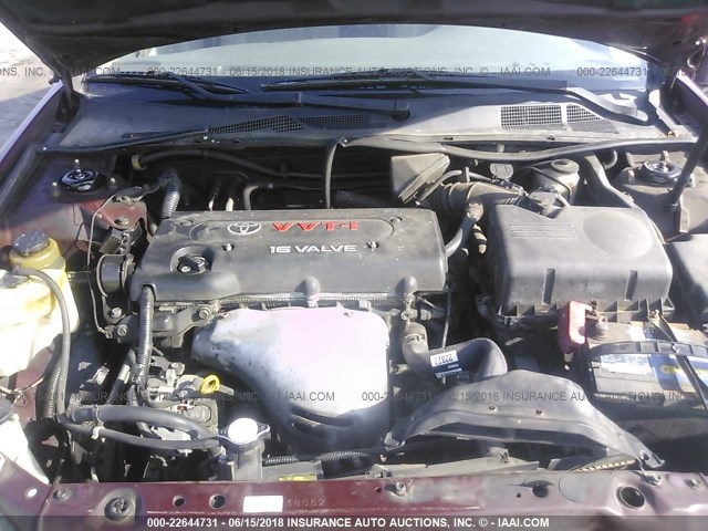 4T1BE32KX4U340244 - 2004 TOYOTA CAMRY LE/XLE/SE მუქწითელი ფოტო 10