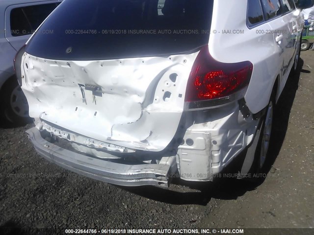 4T3ZA3BB7AU037113 - 2010 TOYOTA VENZA WHITE photo 6