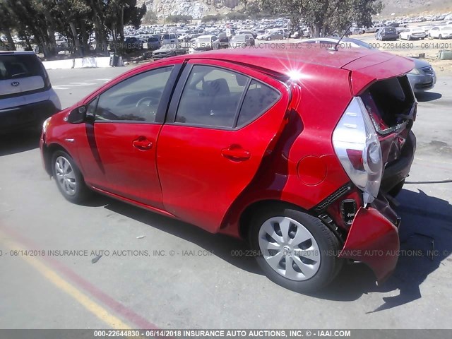 JTDKDTB34E1075730 - 2014 TOYOTA PRIUS C RED photo 3