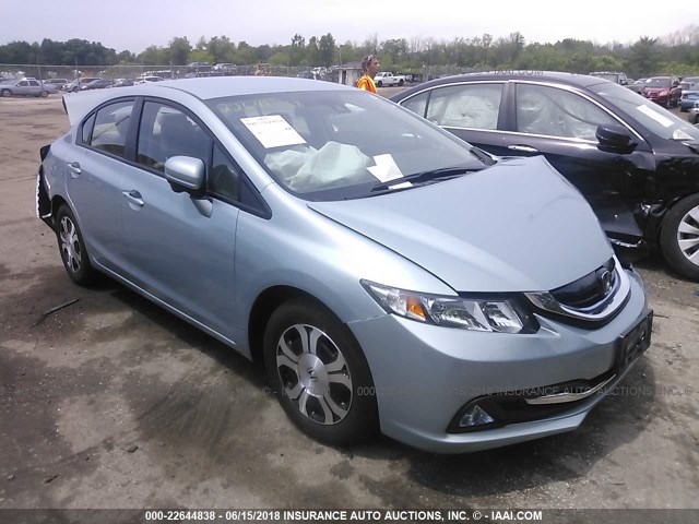 19XFB4F39FE000317 - 2015 HONDA CIVIC HYBRID L Light Blue photo 1