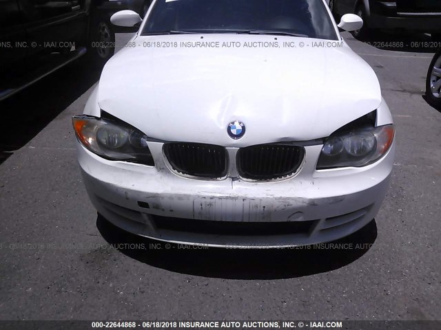 WBAUL73568VE86157 - 2008 BMW 128 I WHITE photo 6