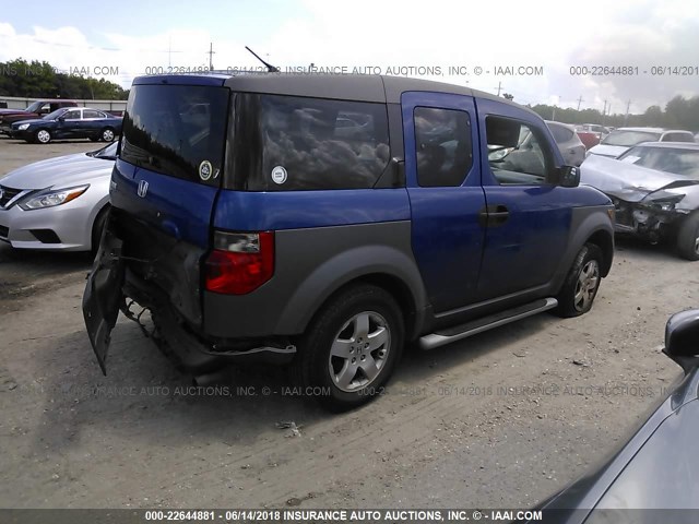 5J6YH28674L014072 - 2004 HONDA ELEMENT EX BLUE photo 4