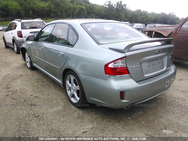 4S3BL626697213351 - 2009 SUBARU LEGACY 2.5I LIMITED GREEN photo 3