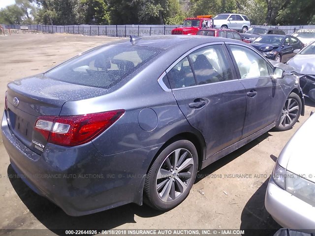 4S3BNAK68H3002087 - 2017 SUBARU LEGACY 2.5I LIMITED GRAY photo 4