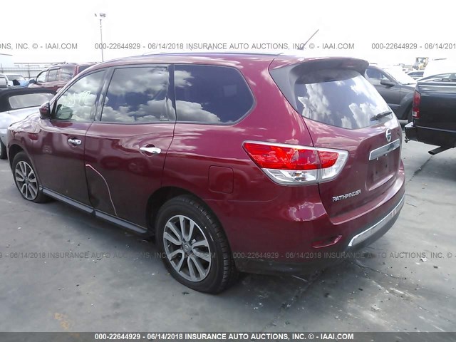 5N1AR2MN9FC627083 - 2015 NISSAN PATHFINDER S/SV/SL/PLATINUM 红色 照片 3