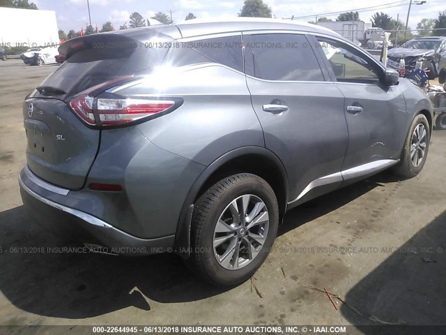 5N1AZ2MG9JN111546 - 2018 NISSAN MURANO S/SL/SV/PLATINUM GRAY photo 4