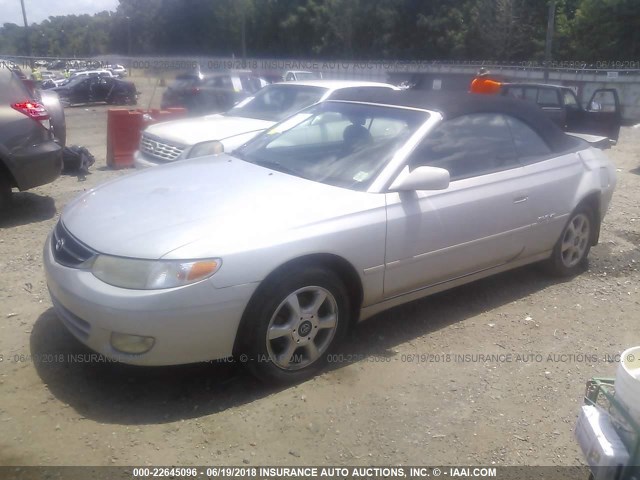 2T1FF28P7YC411371 - 2000 TOYOTA CAMRY SOLARA SE/SLE SILVER photo 2