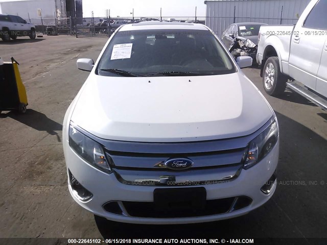 3FAHP0DC8BR240568 - 2011 FORD FUSION SPORT WHITE photo 6