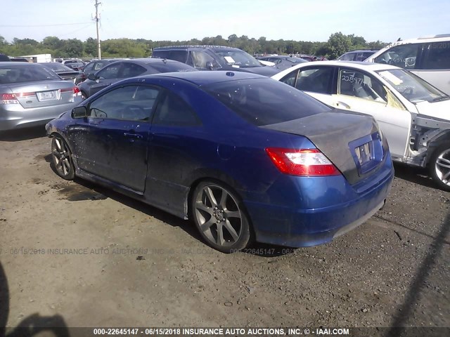 2HGFG21576H711664 - 2006 HONDA CIVIC SI BLUE photo 3