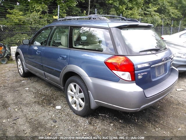 4S4BP62C587305569 - 2008 SUBARU OUTBACK 2.5I LIMITED BLUE photo 3