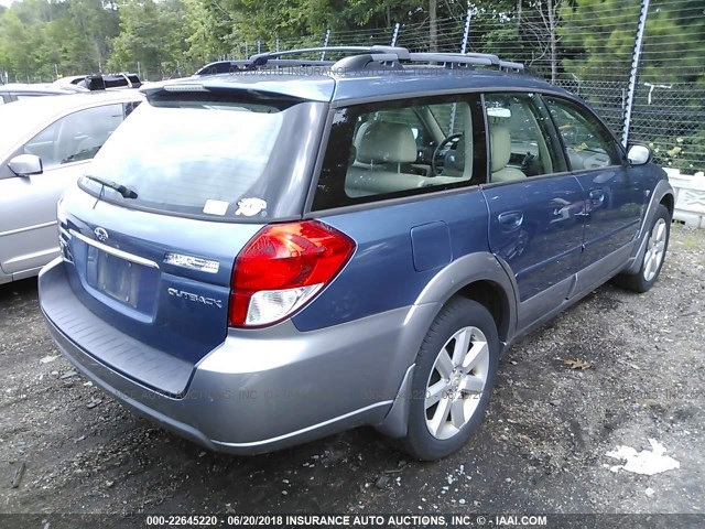 4S4BP62C587305569 - 2008 SUBARU OUTBACK 2.5I LIMITED BLUE photo 4