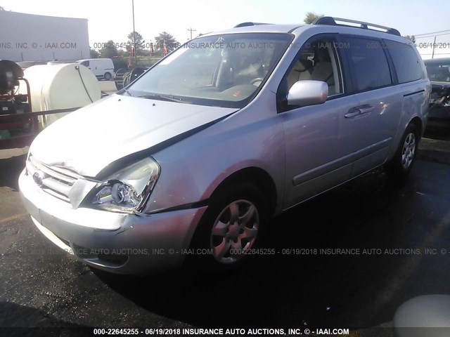 KNDMB233X86248147 - 2008 KIA SEDONA EX/LX SILVER photo 2