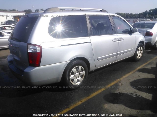 KNDMB233X86248147 - 2008 KIA SEDONA EX/LX SILVER photo 4