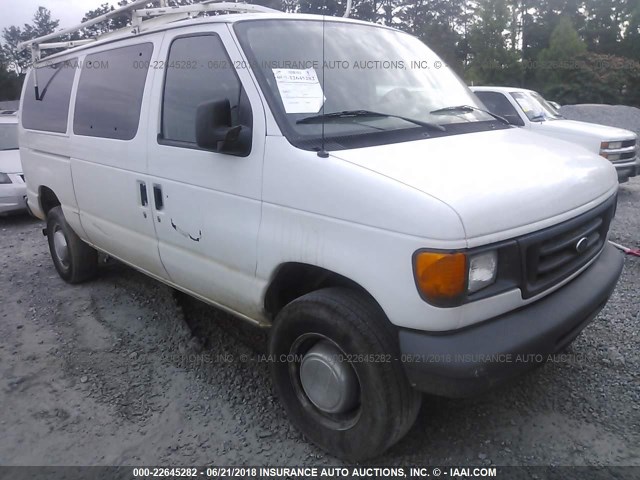 1FTSE34L46DB30610 - 2006 FORD ECONOLINE E350 SUPER DUTY VAN WHITE photo 1