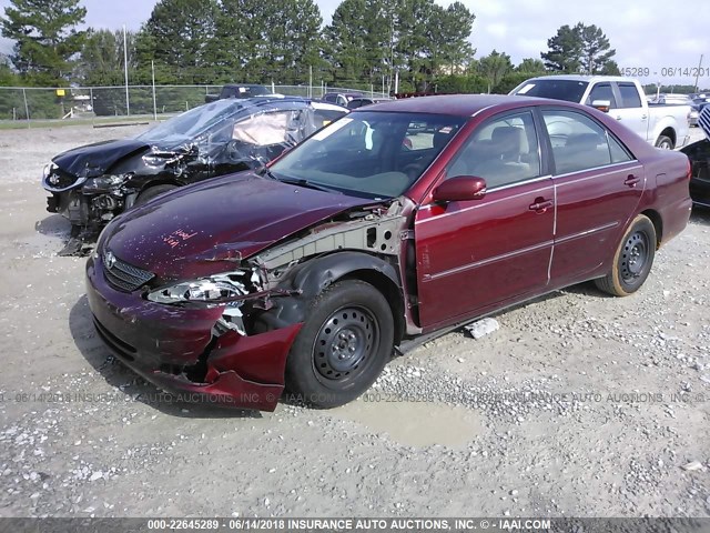 4T1BE32K24U318707 - 2004 TOYOTA CAMRY LE/XLE/SE წითელი ფოტო 2