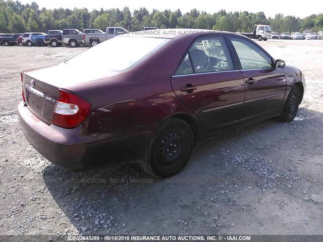4T1BE32K24U318707 - 2004 TOYOTA CAMRY LE/XLE/SE წითელი ფოტო 4