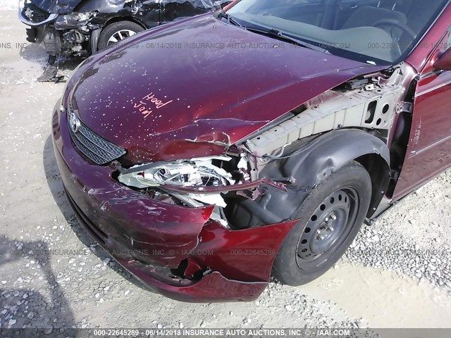 4T1BE32K24U318707 - 2004 TOYOTA CAMRY LE/XLE/SE წითელი ფოტო 6