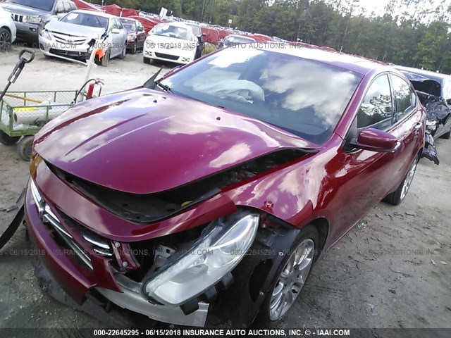 1C3CDFCA9DD125283 - 2013 DODGE DART LIMITED/R/T RED photo 2