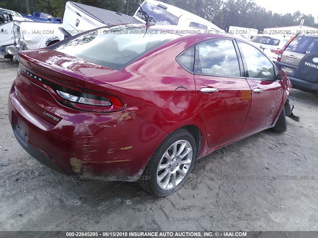 1C3CDFCA9DD125283 - 2013 DODGE DART LIMITED/R/T RED photo 4