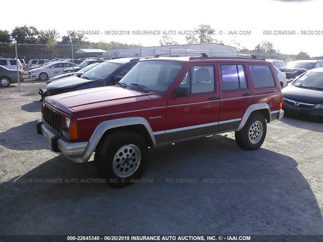 1J4FJ78S0TL237848 - 1996 JEEP CHEROKEE COUNTRY RED photo 2