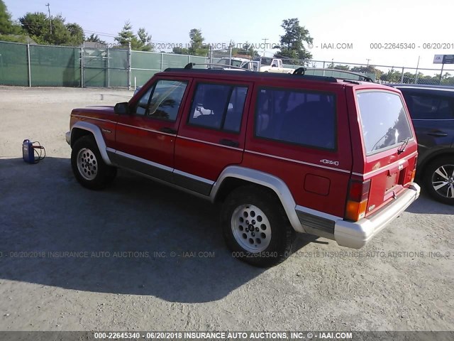 1J4FJ78S0TL237848 - 1996 JEEP CHEROKEE COUNTRY RED photo 3