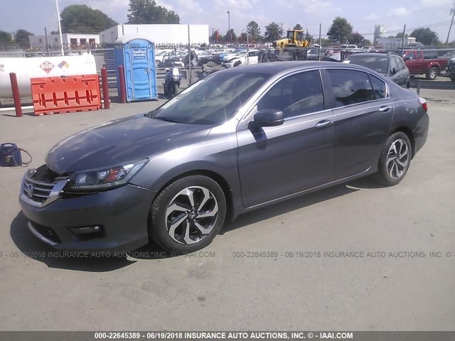 1HGCR2F87FA155015 - 2015 HONDA ACCORD EXL GRAY photo 2