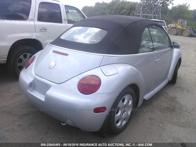 3VWCK21Y23M307482 - 2003 VOLKSWAGEN NEW BEETLE GLS SILVER photo 4