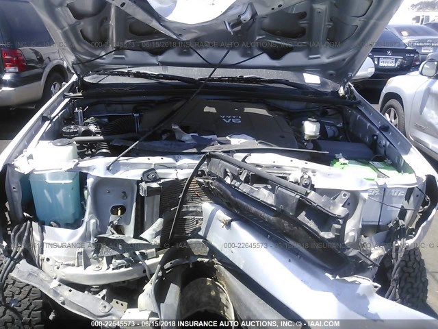 3TMLU4EN7CM087734 - 2012 TOYOTA TACOMA DOUBLE CAB ვერცხლისფერი ფოტო 10