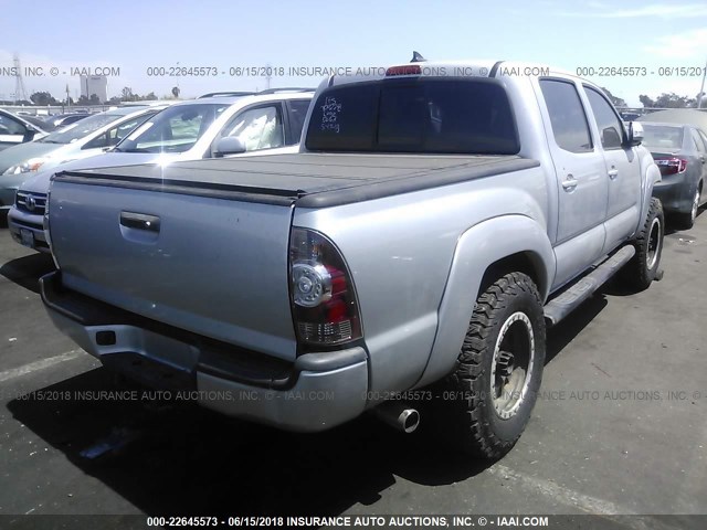 3TMLU4EN7CM087734 - 2012 TOYOTA TACOMA DOUBLE CAB SILVER photo 4