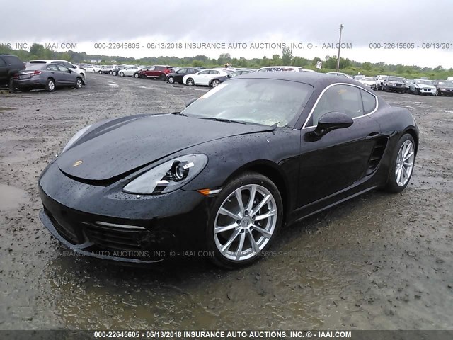 WP0AA2A84JK261042 - 2018 PORSCHE CAYMAN BLACK photo 2