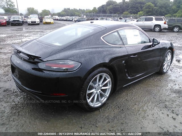 WP0AA2A84JK261042 - 2018 PORSCHE CAYMAN BLACK photo 4