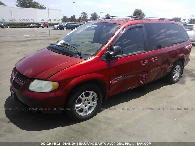 2B4GP44321R273189 - 2001 DODGE GRAND CARAVAN SPORT RED photo 2