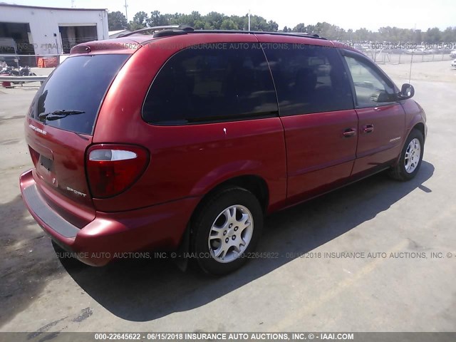 2B4GP44321R273189 - 2001 DODGE GRAND CARAVAN SPORT RED photo 4