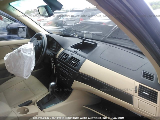 WBXPC93458WJ14628 - 2008 BMW X3 3.0SI BLUE photo 5