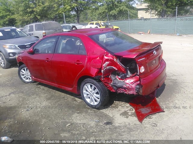 2T1BU4EE3AC489462 - 2010 TOYOTA COROLLA S/LE/XLE RED photo 3