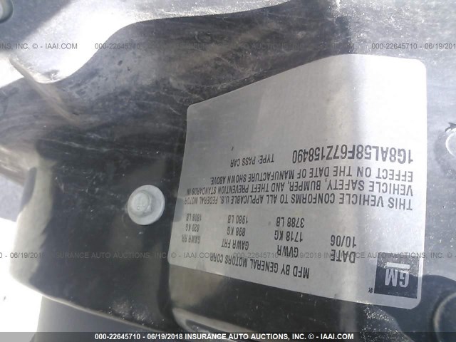 1G8AL58F67Z158490 - 2007 SATURN ION LEVEL 3 BLUE photo 9