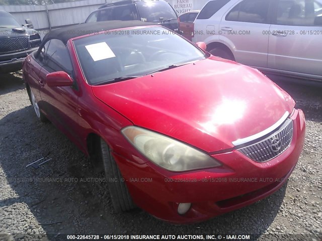 4T1FA38P25U039565 - 2005 TOYOTA CAMRY SOLARA SE/SLE RED photo 1