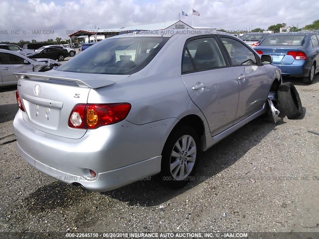 1NXBU40E89Z147068 - 2009 TOYOTA COROLLA S/LE/XLE SILVER photo 4