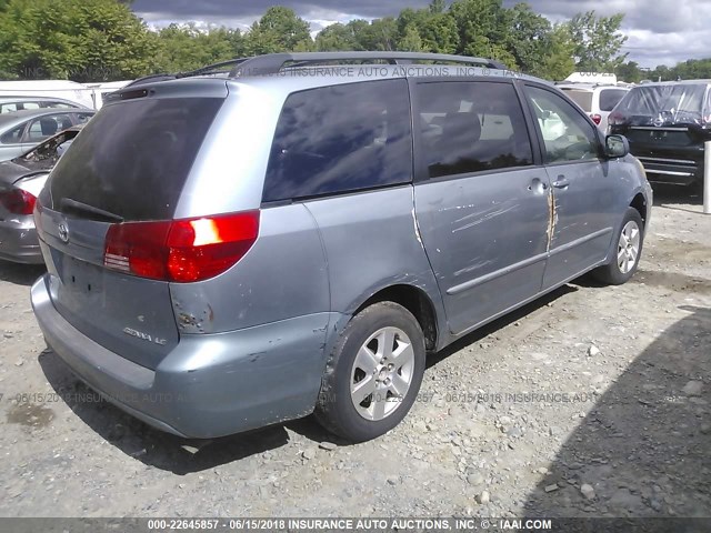 5TDZA23C34S096604 - 2004 TOYOTA SIENNA CE/LE Light Blue photo 4