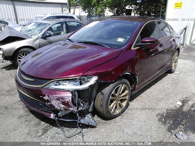 1C3CCCAB7FN696023 - 2015 CHRYSLER 200 LIMITED RED photo 2