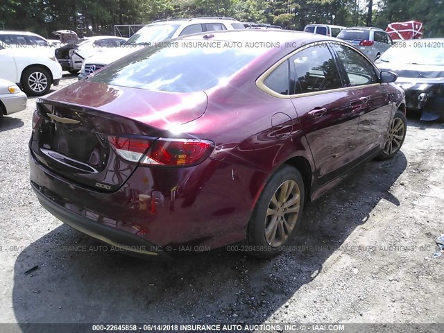 1C3CCCAB7FN696023 - 2015 CHRYSLER 200 LIMITED RED photo 4